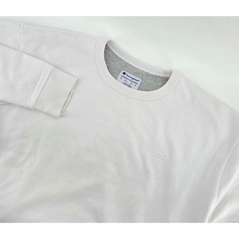 Champion Vintage Streetwear Pullover Sweatshirt Men's Size 2XL White Crewneck